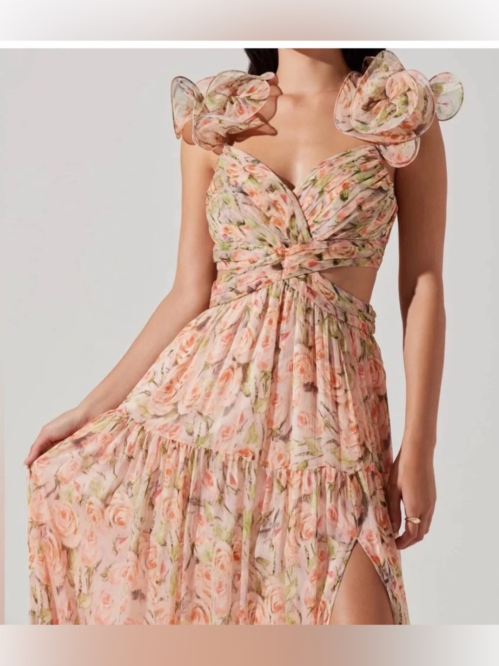 ASTR the label- fritillaria floral Maxy dress Sz L - Picture 2 of 5